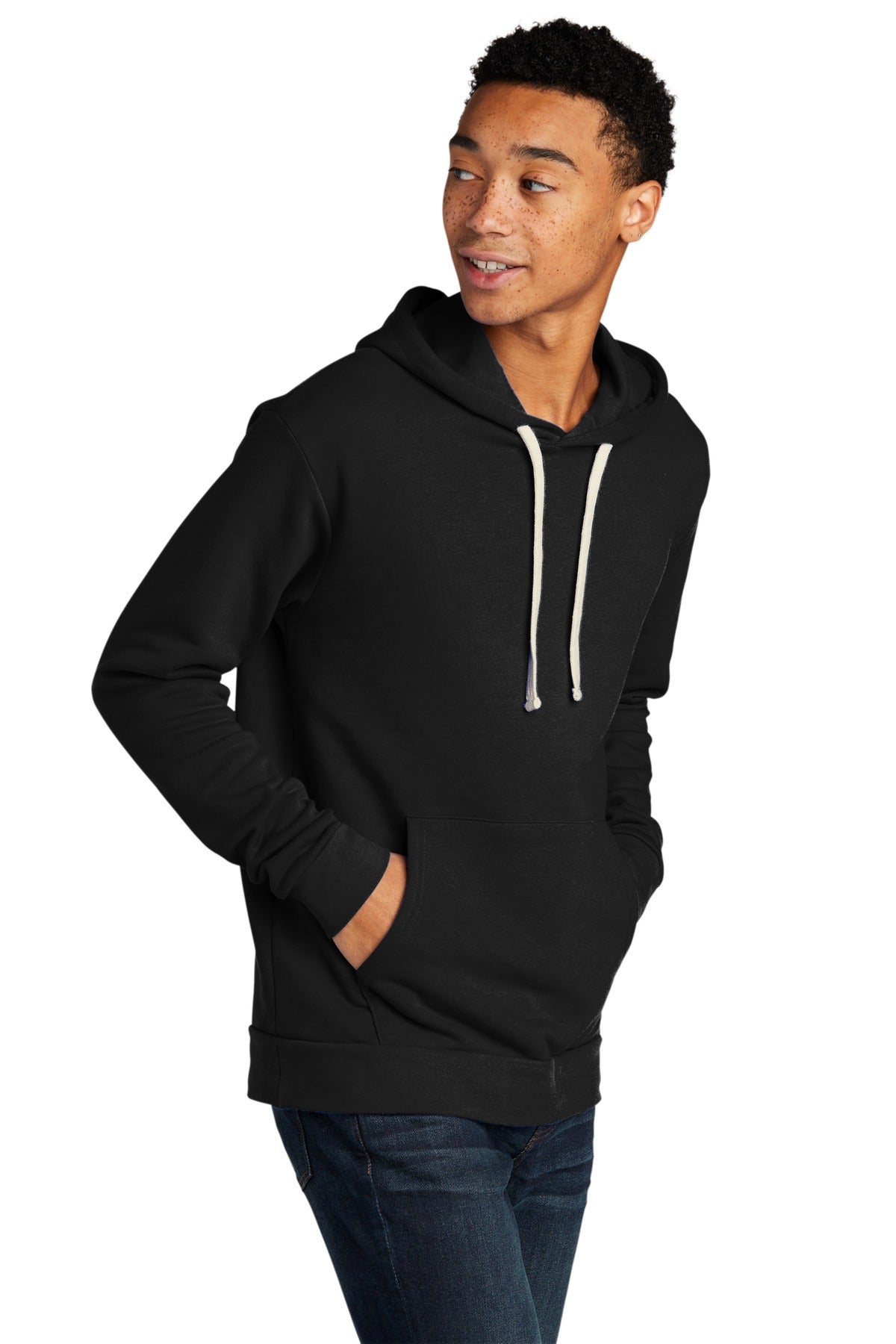 Black Next Level Apparel Adult Santa Barbara Pullover Hoodie. NL9303