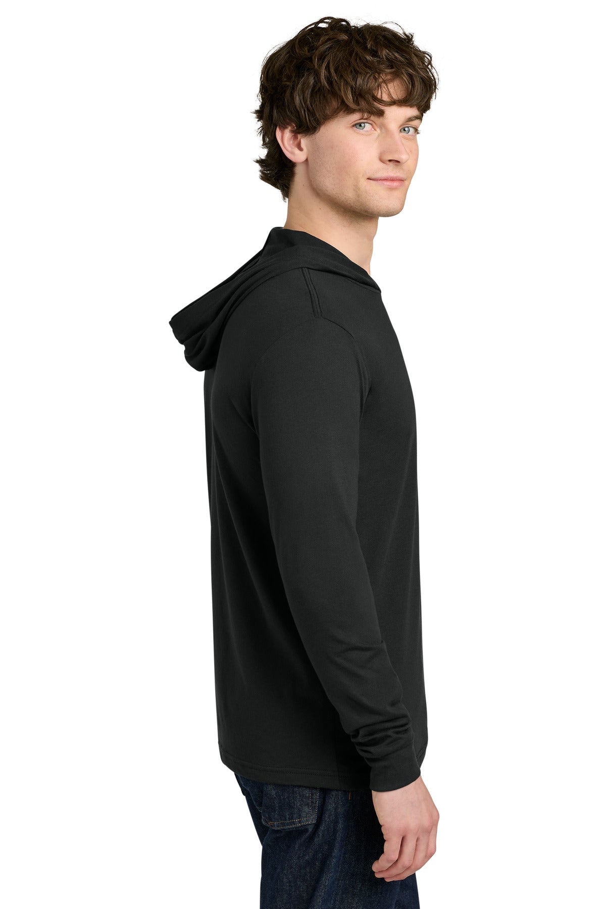 Black Next Level Apparel CVC Long Sleeve Hoodie NL6221