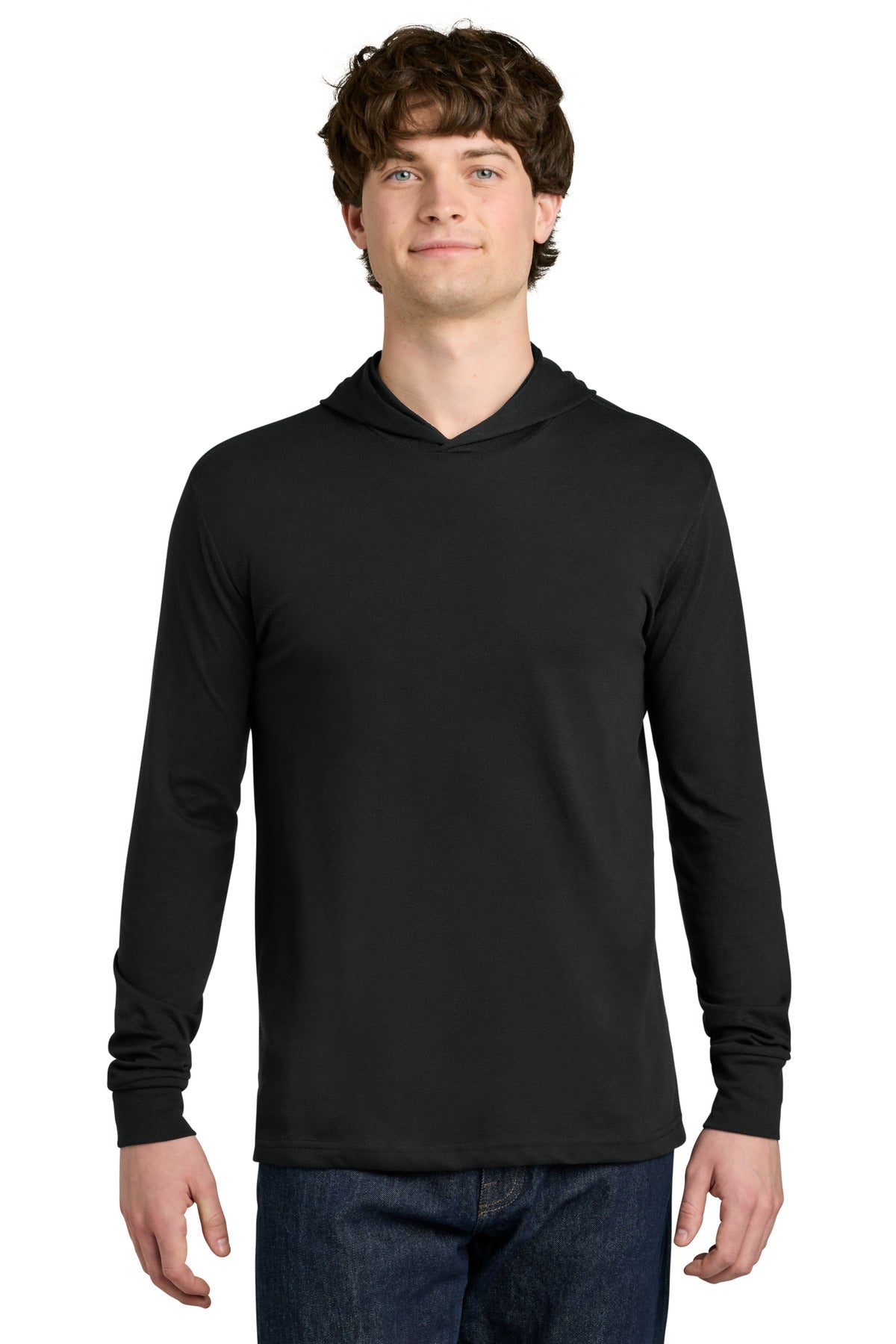 Black Next Level Apparel CVC Long Sleeve Hoodie NL6221
