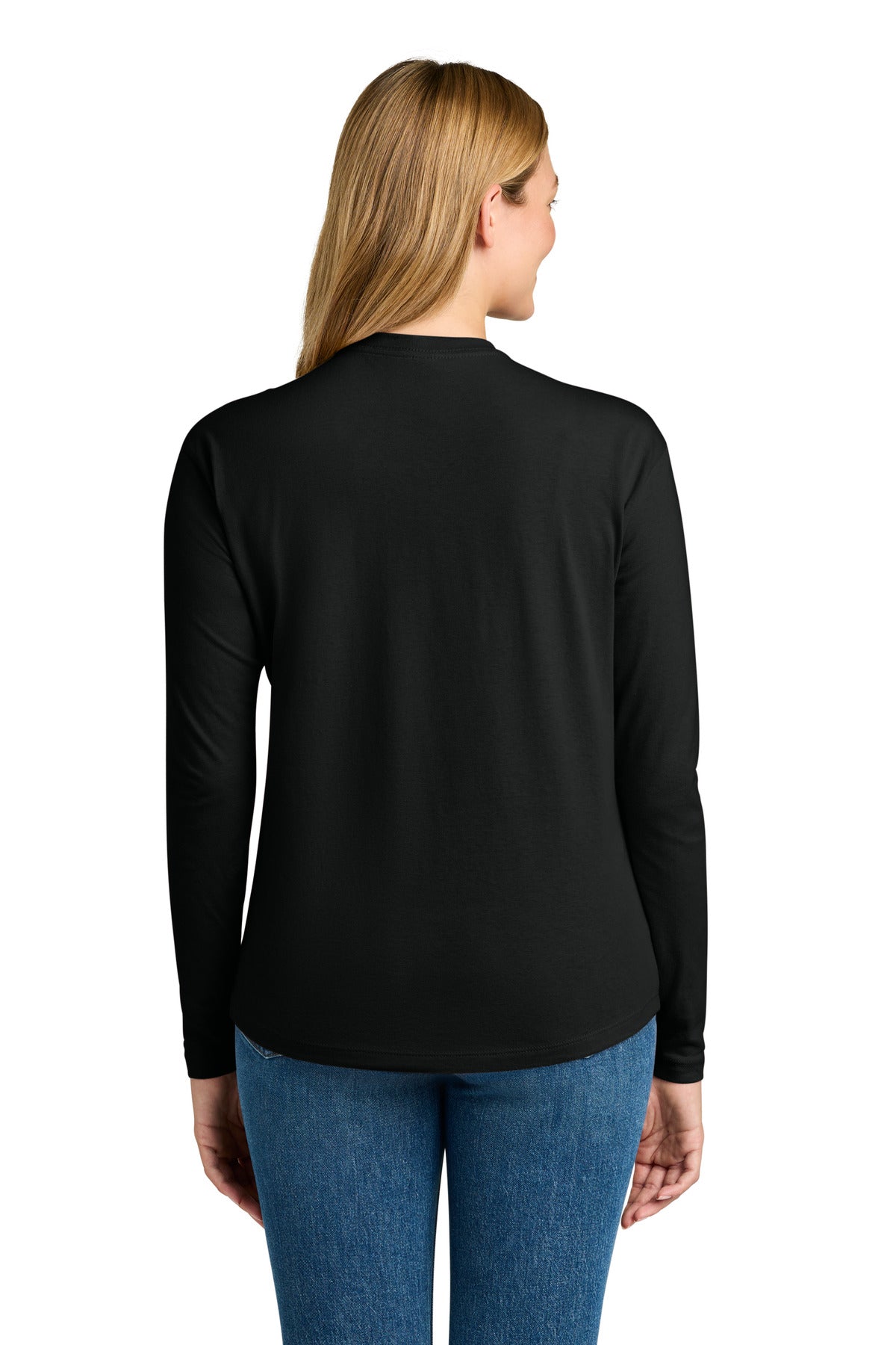 Black Next Level Apparel Women's Cotton Relaxed Long Sleeve Tee NL3911