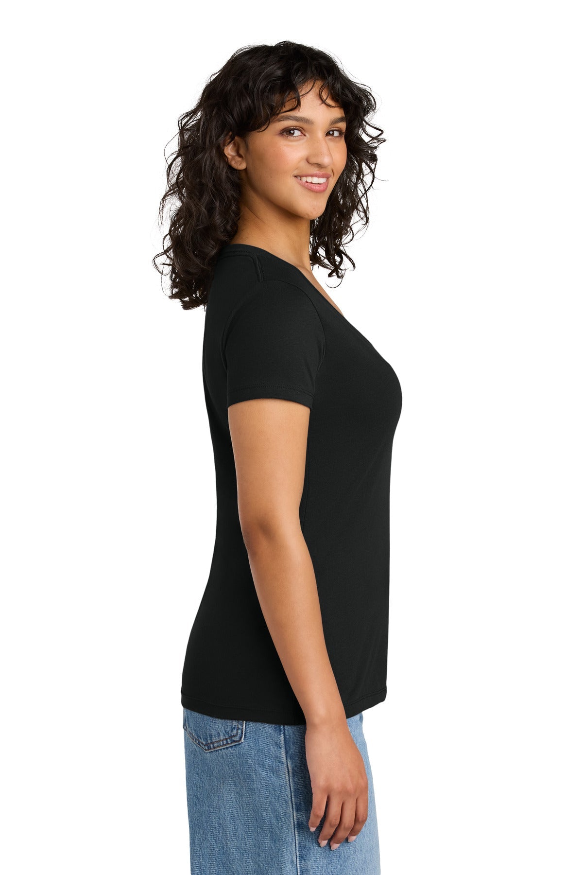Black Next Level Apparel Women's Ideal V-Neck Tee NL1540