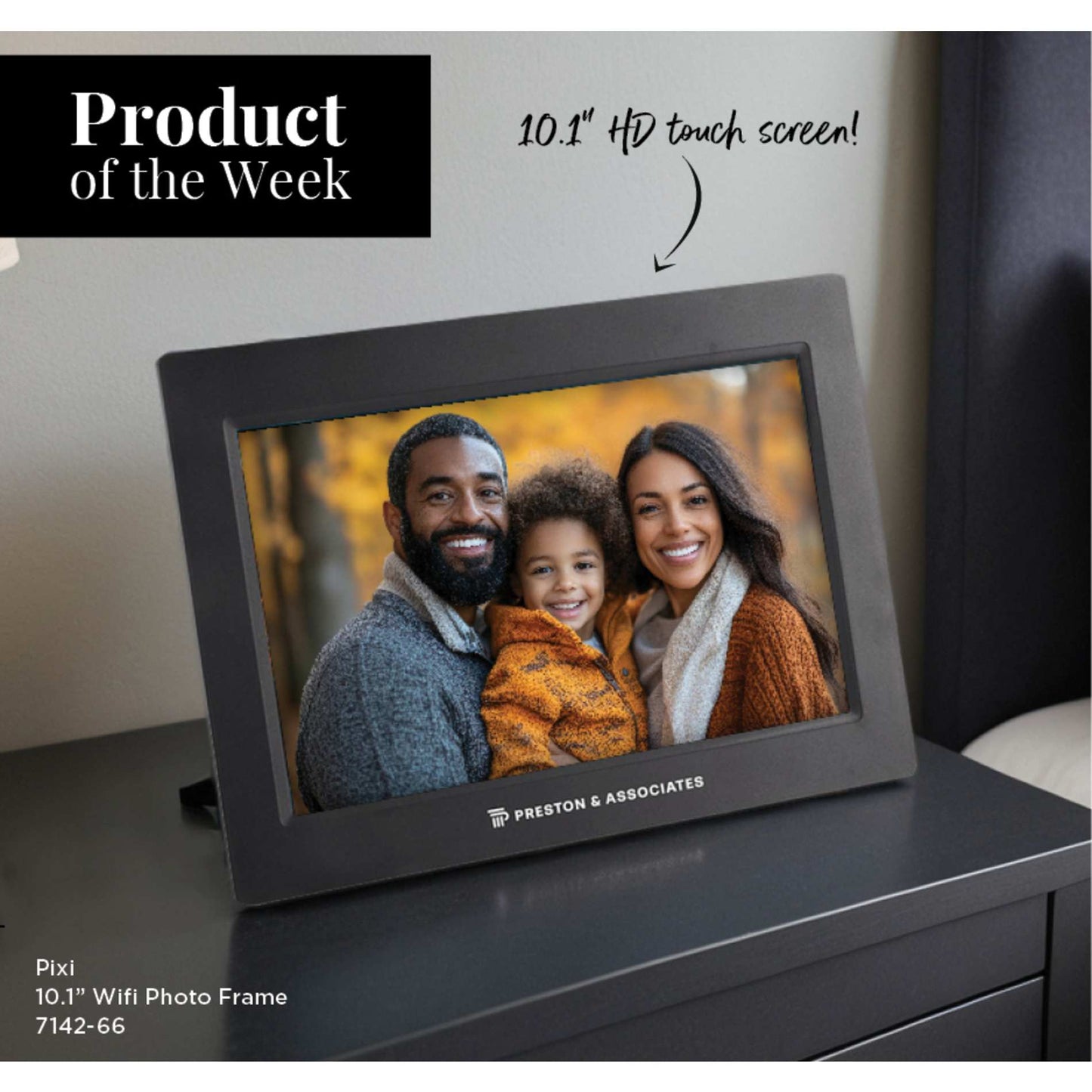 Black Pixi 10.1" Wifi Photo Frame