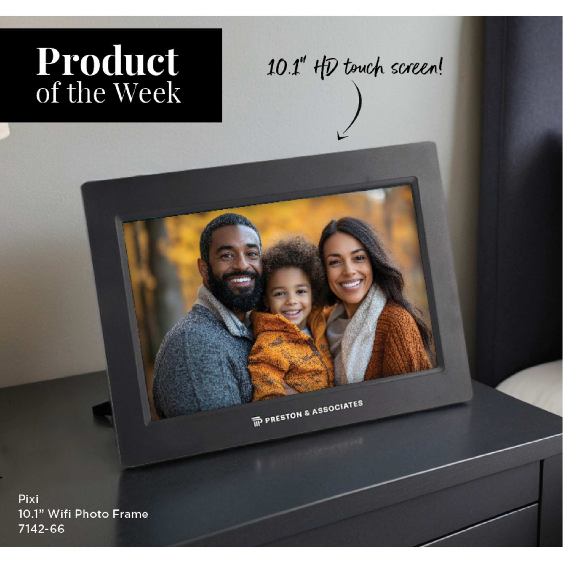 Black Pixi 10.1" Wifi Photo Frame