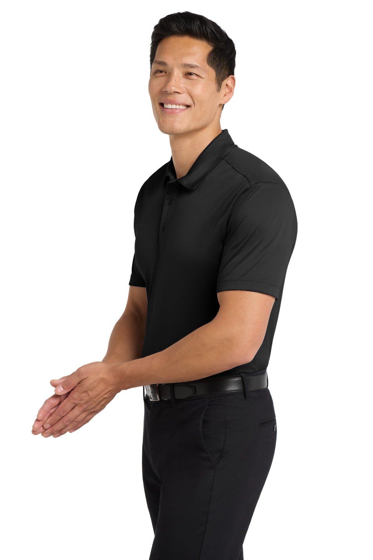 Black Port Authority Silk Touch Performance Polo. K540
