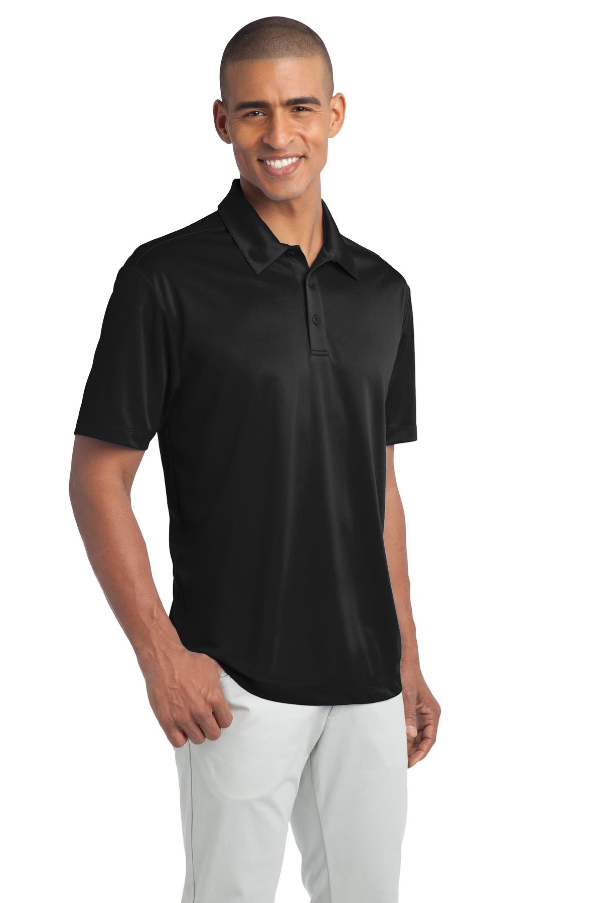 Black Port Authority Silk Touch Performance Polo. K540