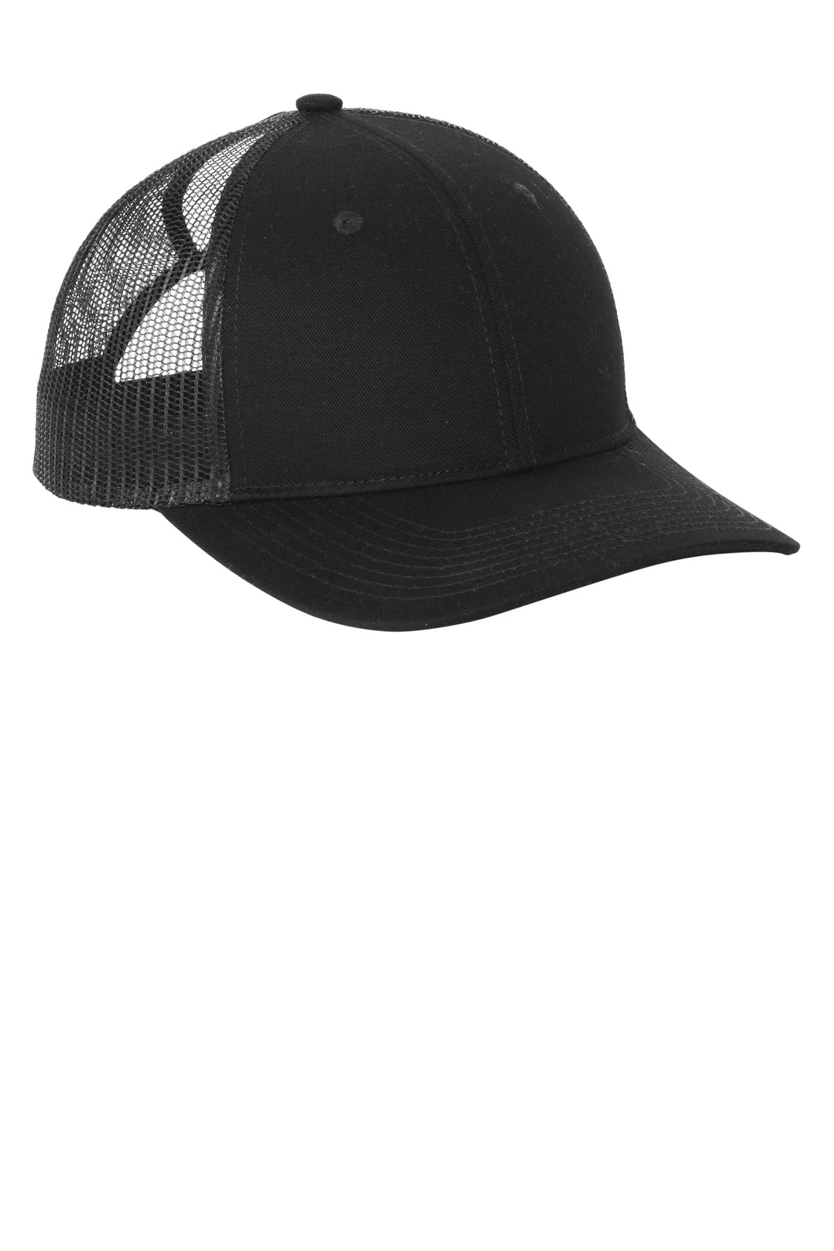 Black Port Authority Snapback Ponytail Trucker Cap LC401