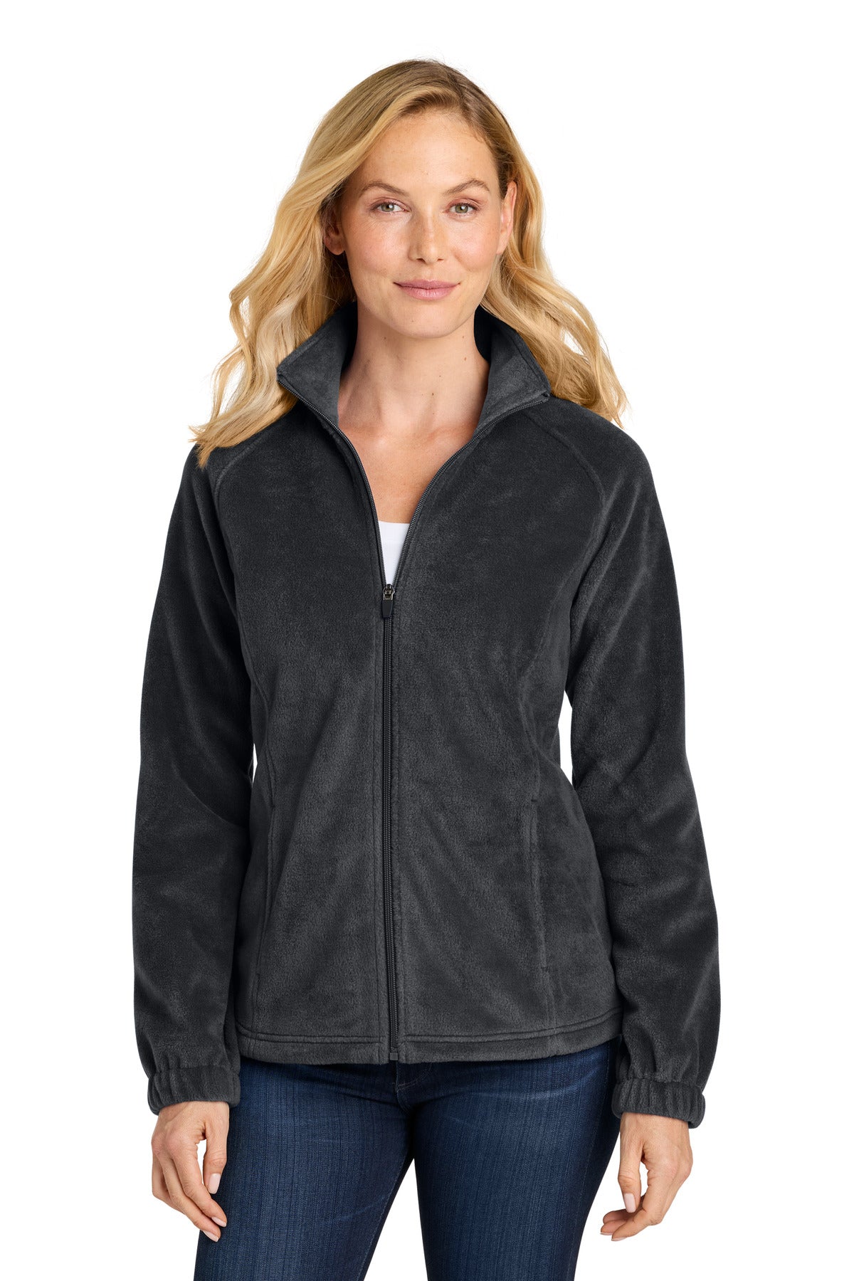Black Port Authority Women's Plush Fleece Full-Zip Jacket L190