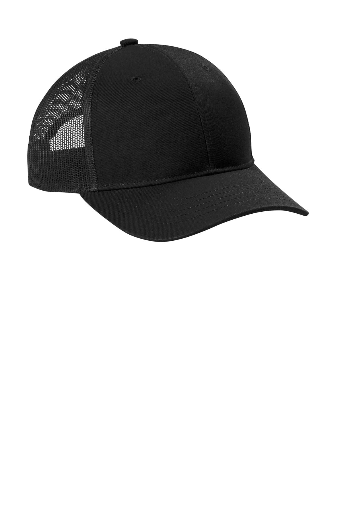 Black Port Authority Youth Snapback Trucker Cap YC402