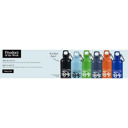 Black Race 25oz  Recycled Bottle with Carabiner