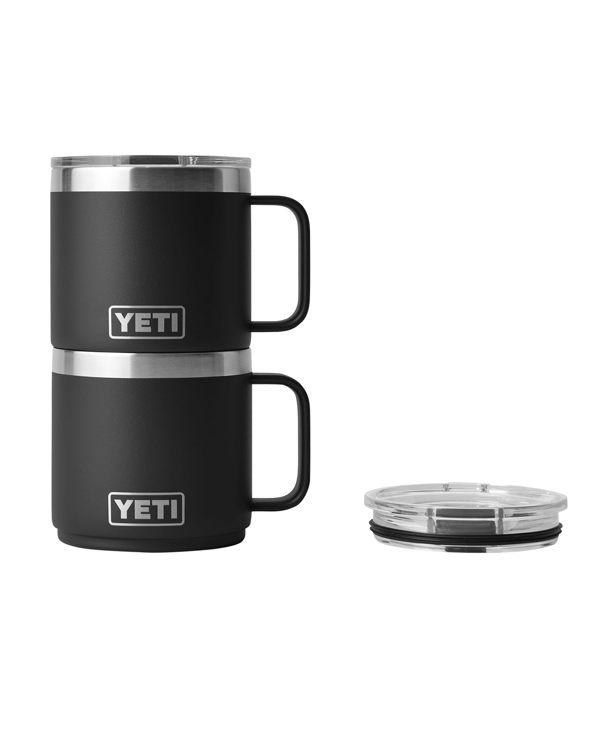 Black Rambler® 14 oz Stackable Mug with DuraSip™ Ceramic Lining plain