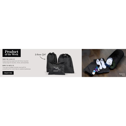 Black Recycled Travel Bag Set