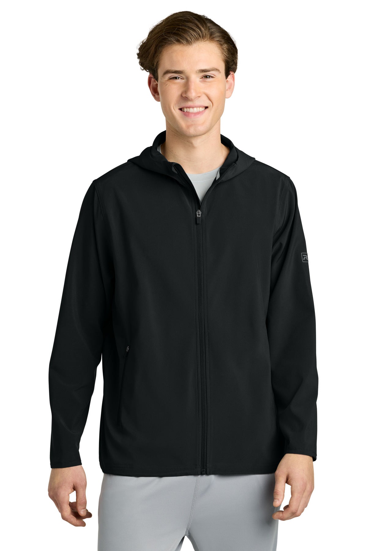 Black Richardson Barrage Hooded Wind Jacket RA7400FZH