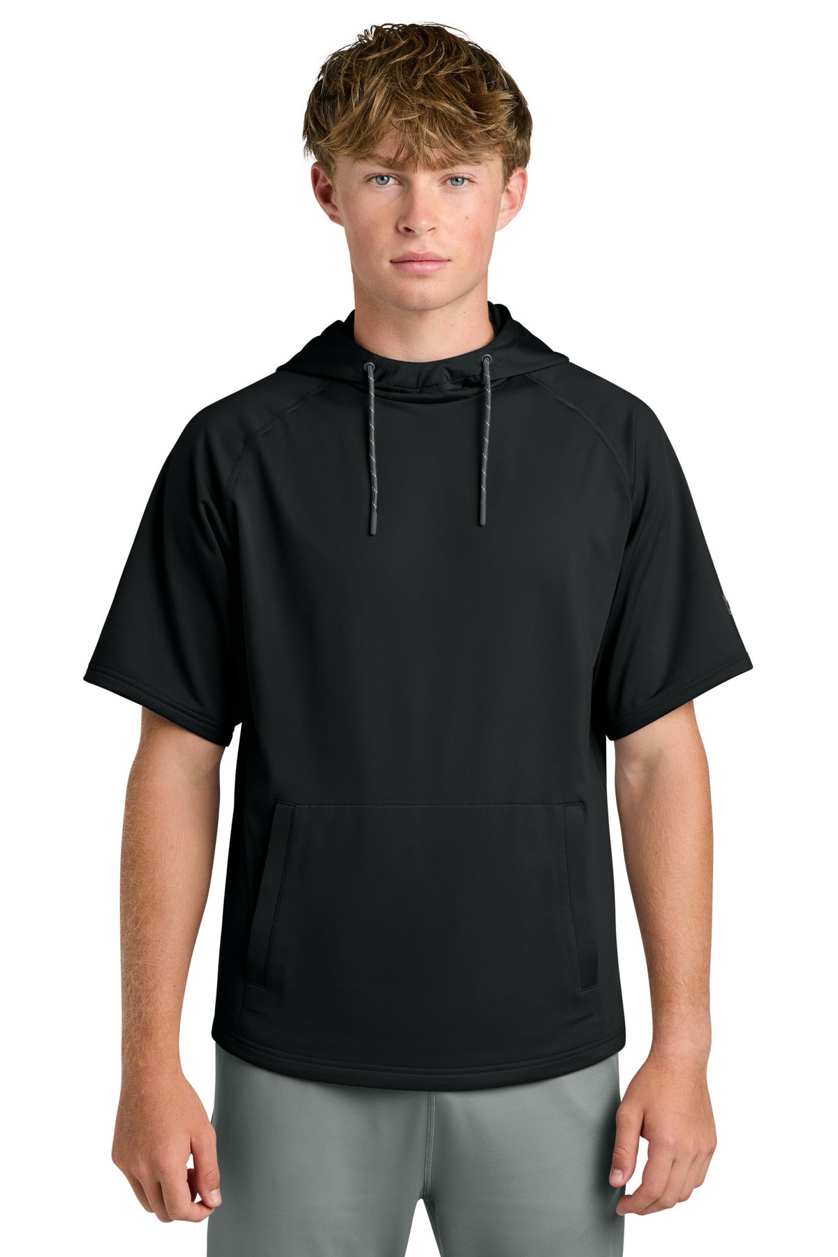 Black Richardson Charge Performance Fleece Short Sleeve Hoodie RA7200SSH