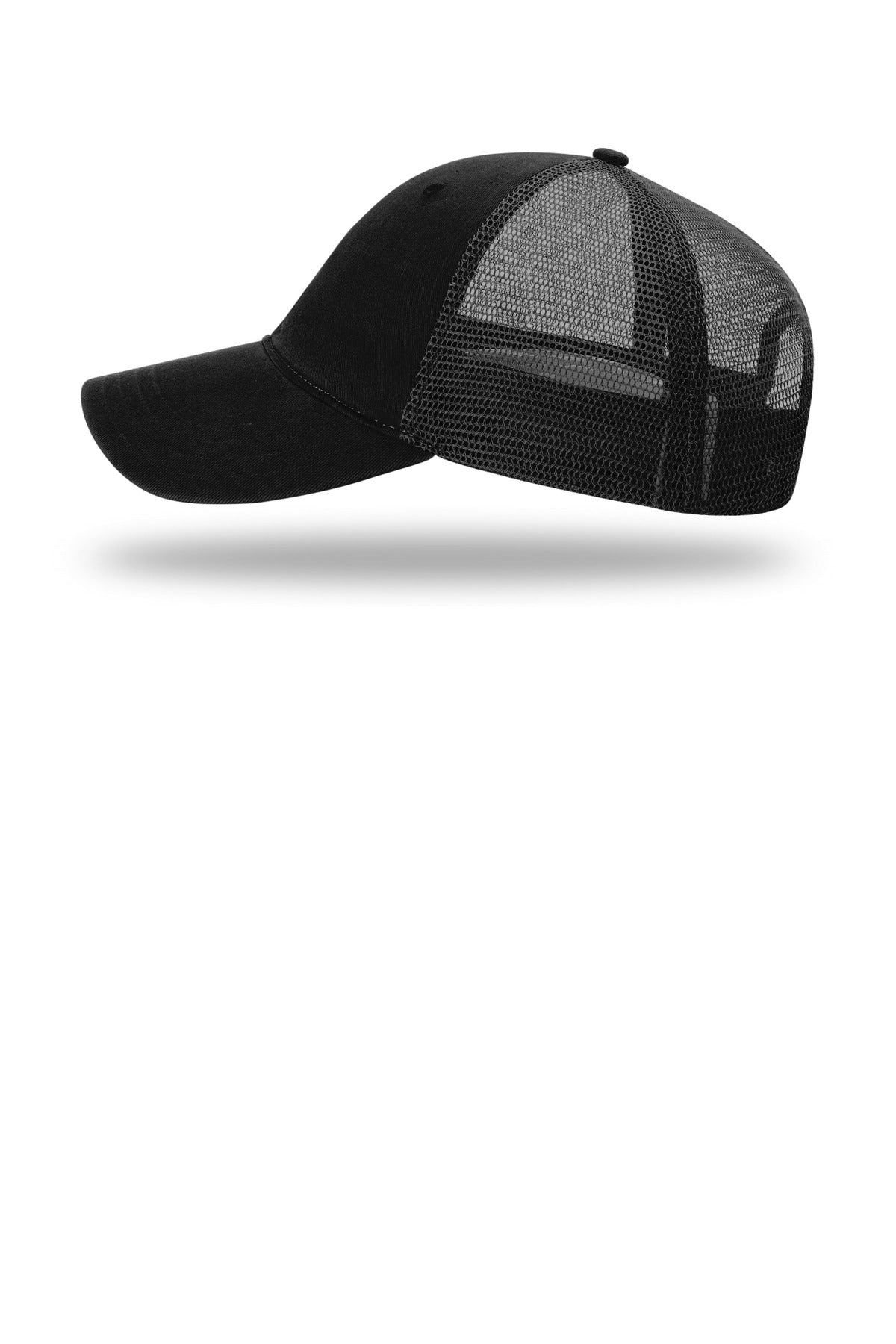Black Richardson Garment Washed Trucker 111