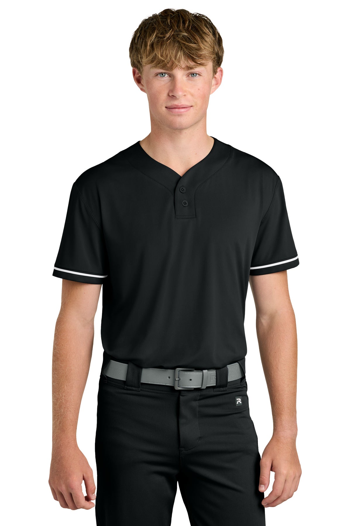 Black Richardson Select 2-Button Baseball Jersey RA7910