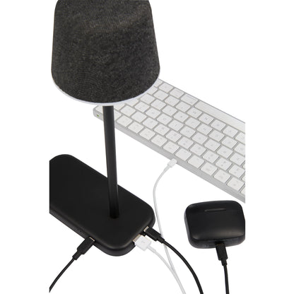 Black Sound Shine Desktop Lamp and Bluetooth Speaker plain