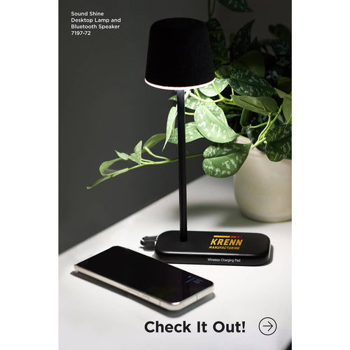Black Sound Shine Desktop Lamp and Bluetooth Speaker
