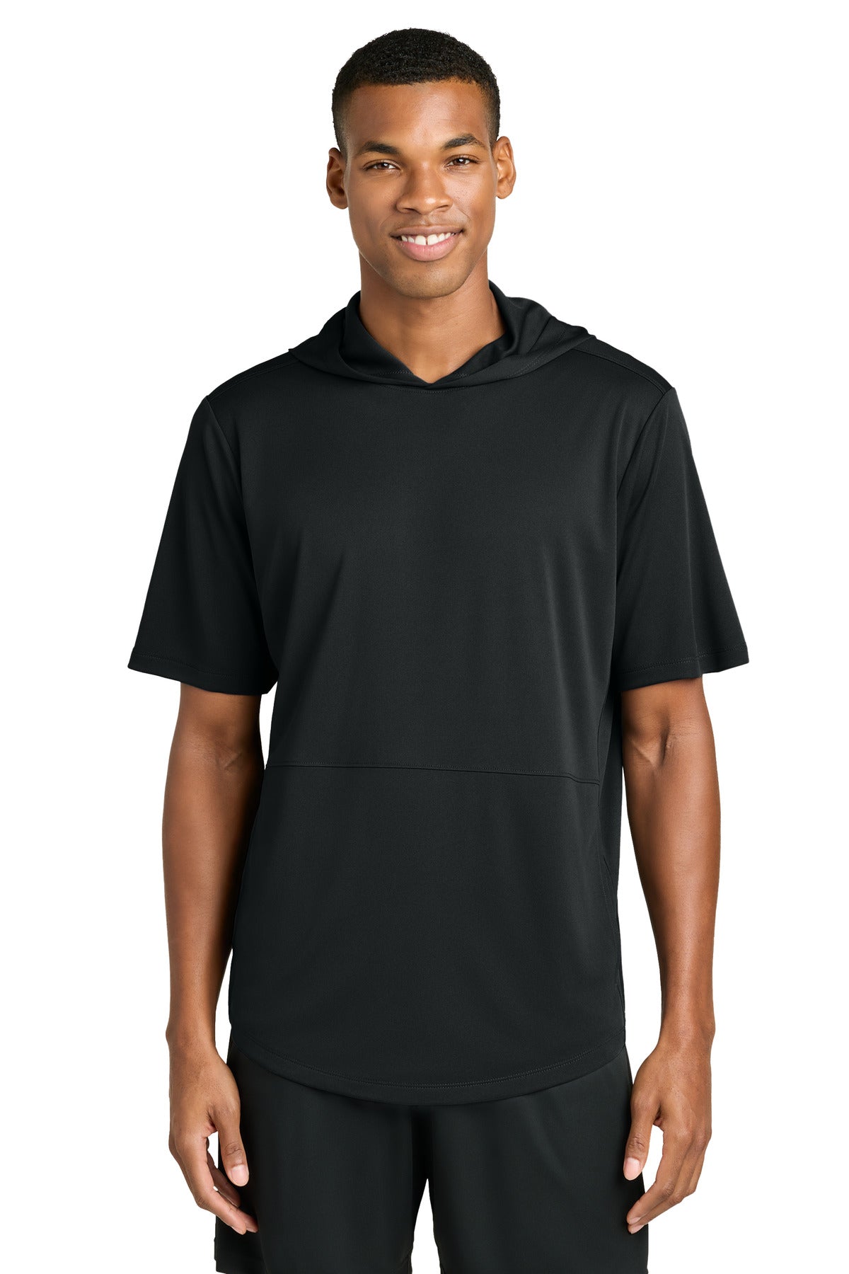 Black Sport-Tek Club Short Sleeve Hoodie ST445