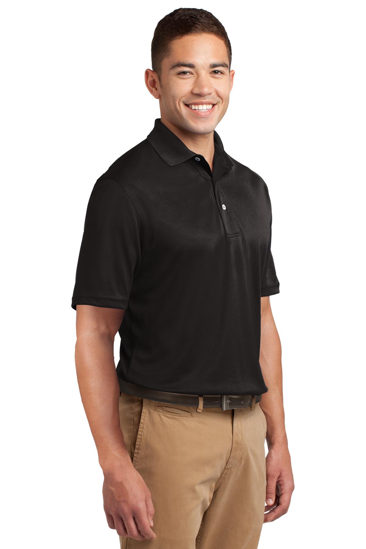Black Sport-Tek Dri-Mesh Polo. K469
