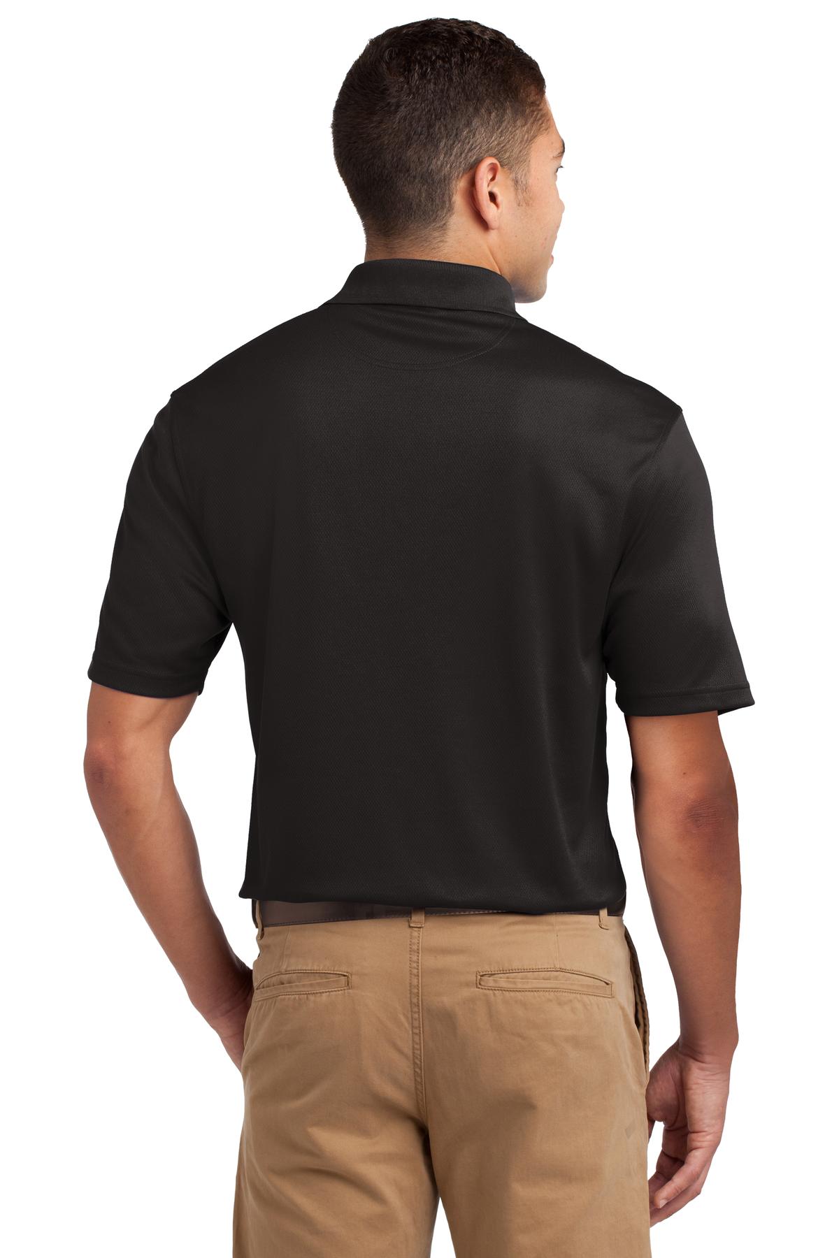 Black Sport-Tek Dri-Mesh Polo. K469