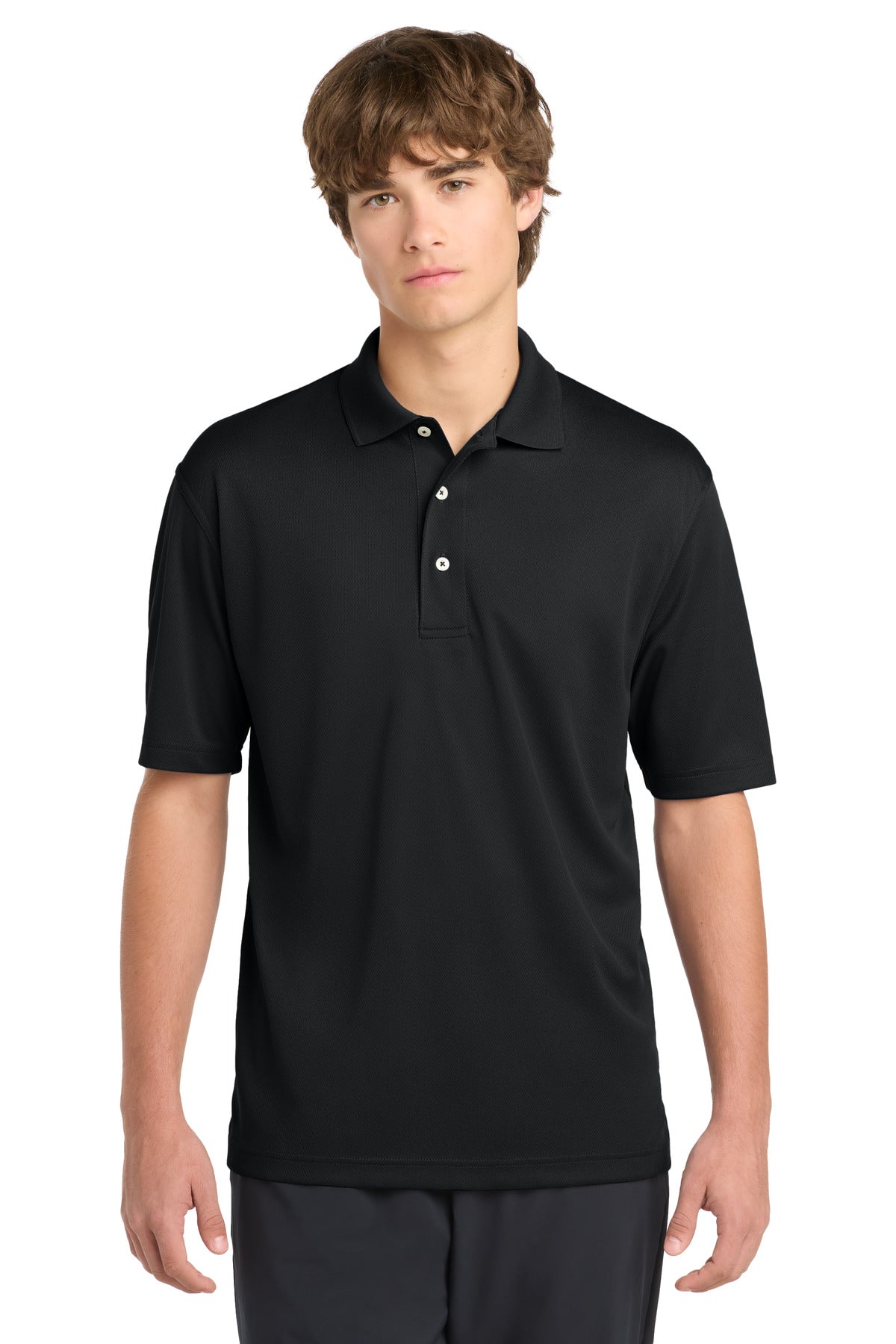 Black Sport-Tek Dri-Mesh Polo. K469