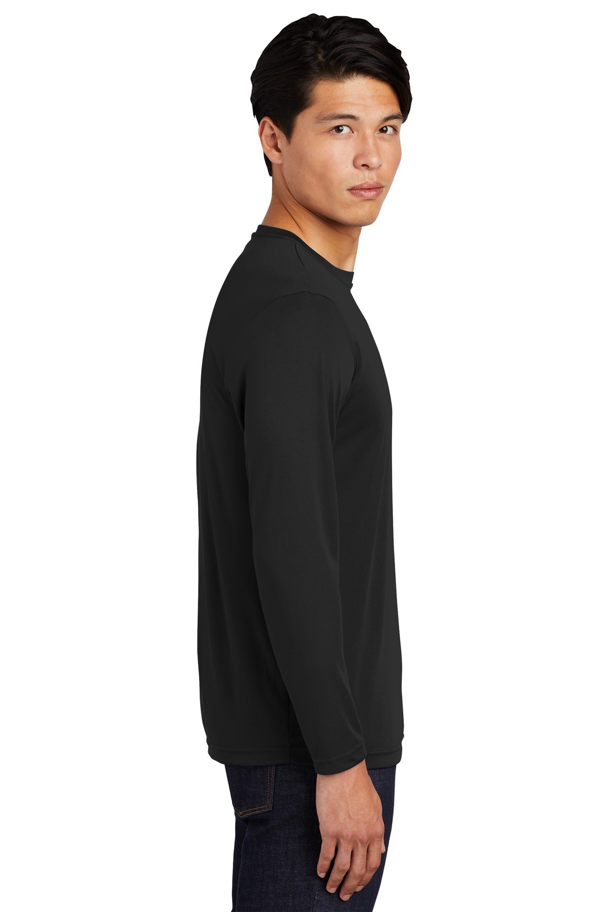 Black Sport-Tek Long Sleeve PosiCharge Competitor Tee. ST350LS