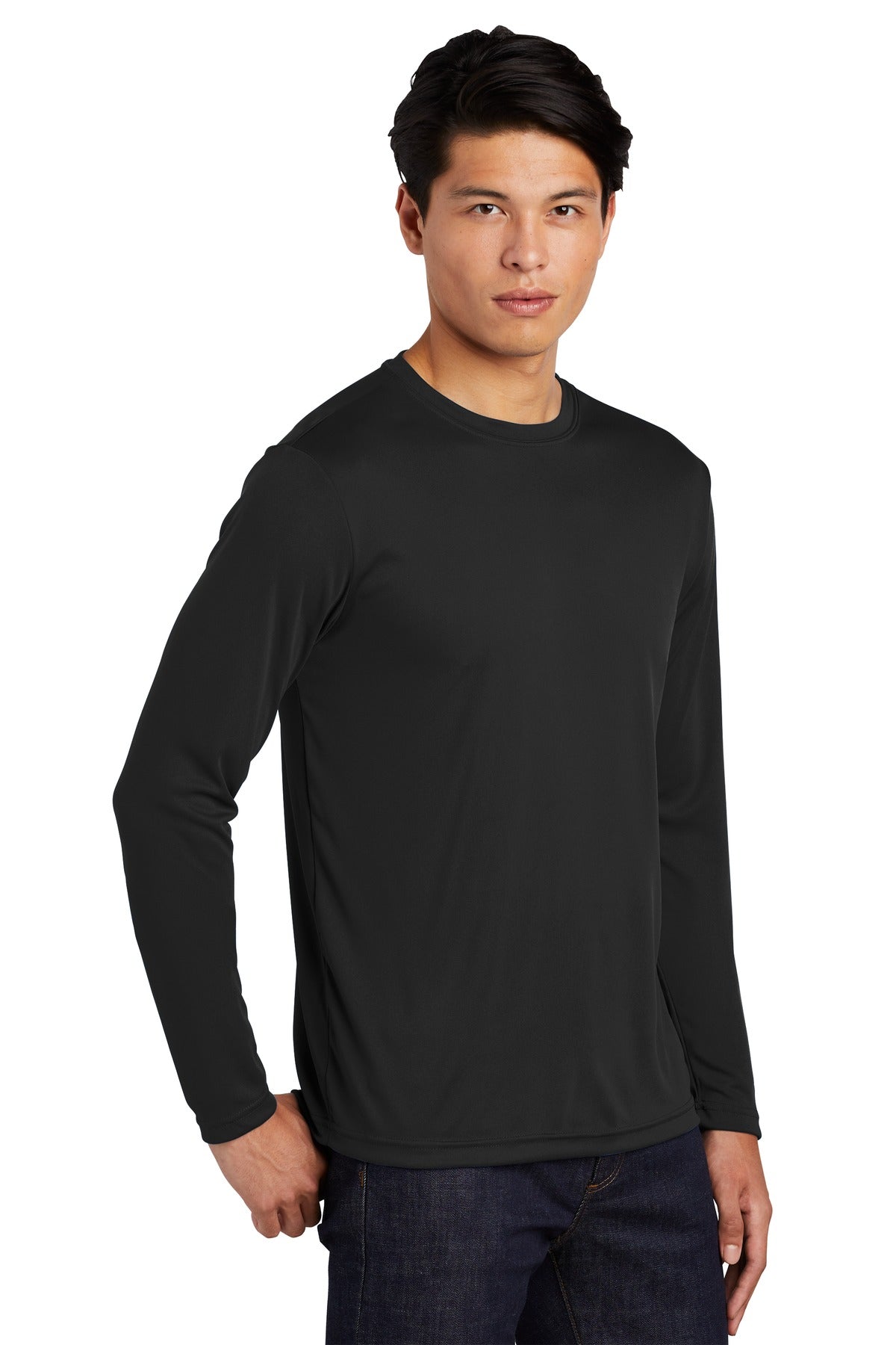 Black Sport-Tek Long Sleeve PosiCharge Competitor Tee. ST350LS