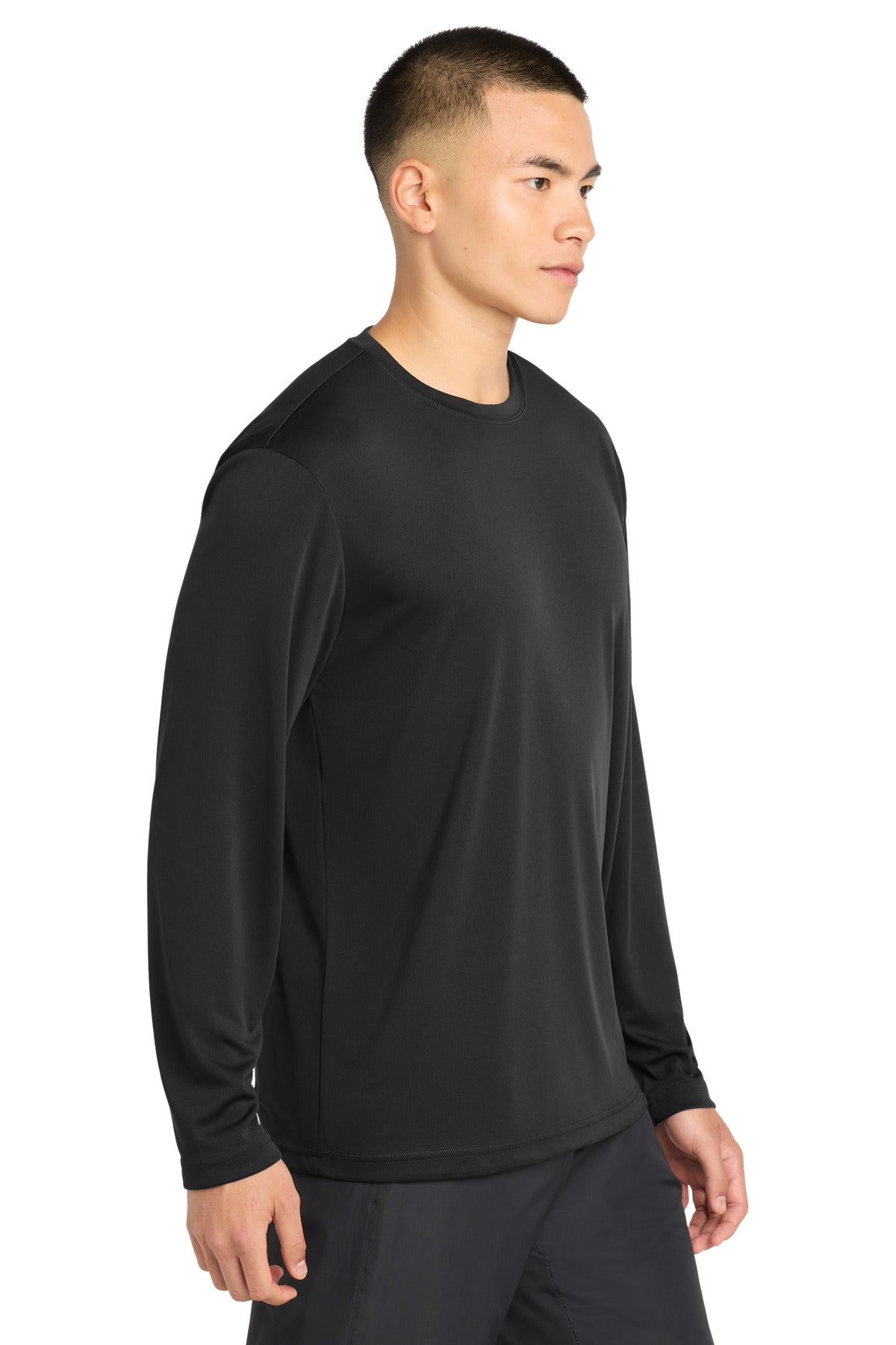 Black Sport-Tek Long Sleeve PosiCharge Competitor Tee. ST350LS