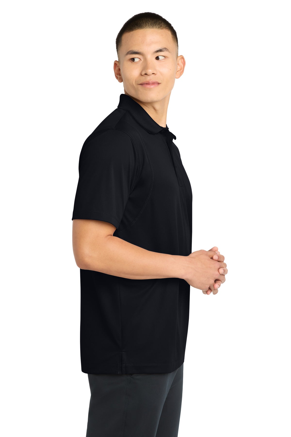 Black Sport-Tek Micropique Sport-Wick Polo. ST650