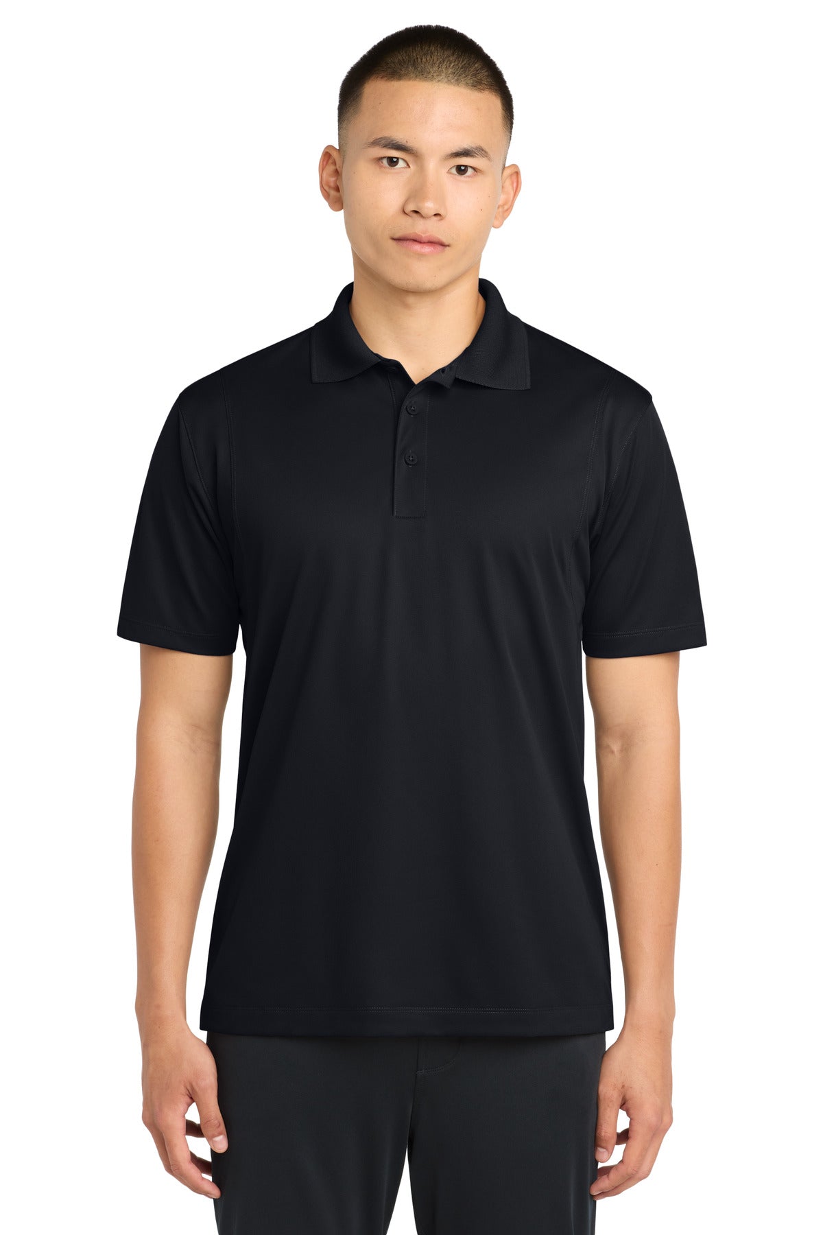 Black Sport-Tek Micropique Sport-Wick Polo. ST650