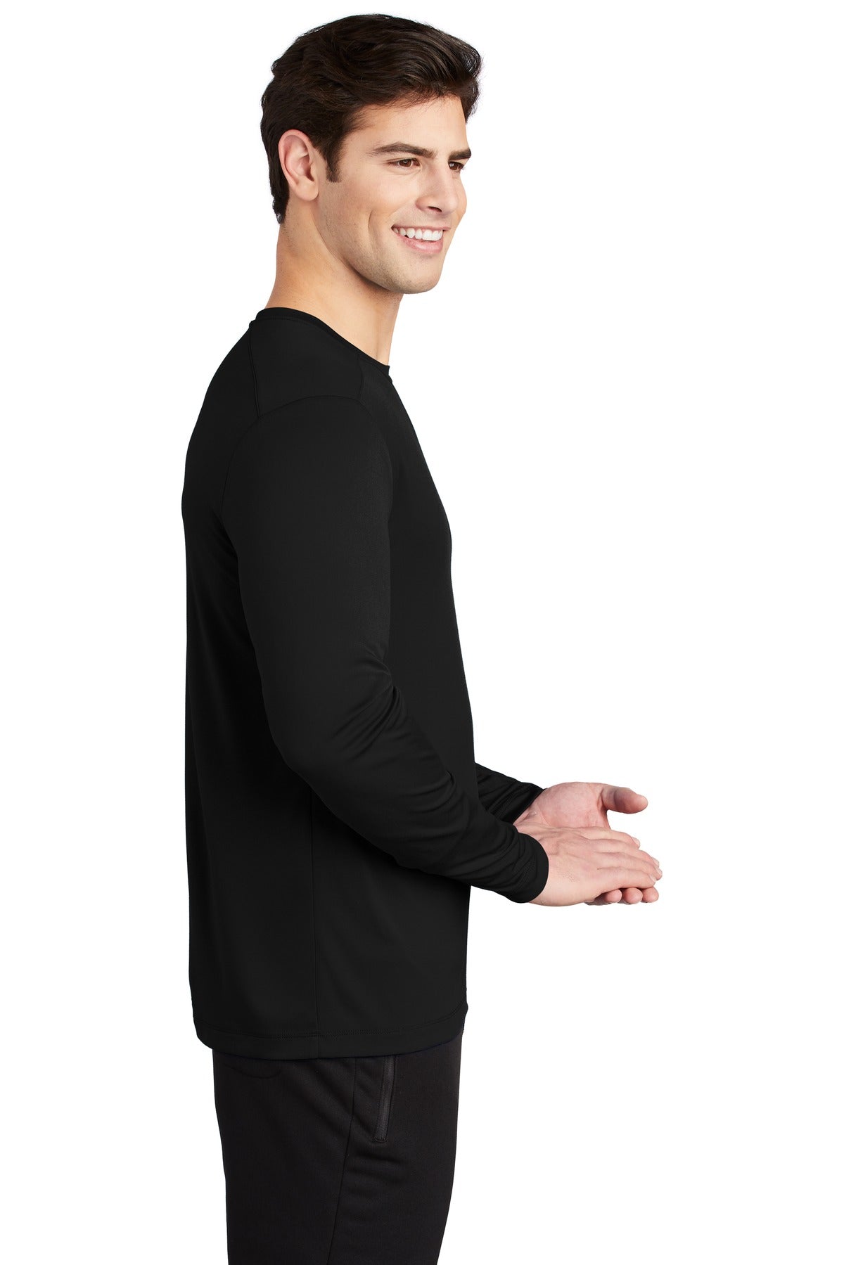 Black Sport-Tek Posi-UV Pro Long Sleeve Tee. ST420LS