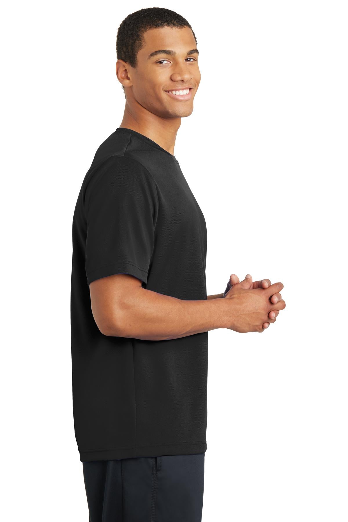 Black Sport-Tek PosiCharge RacerMesh Tee. ST340