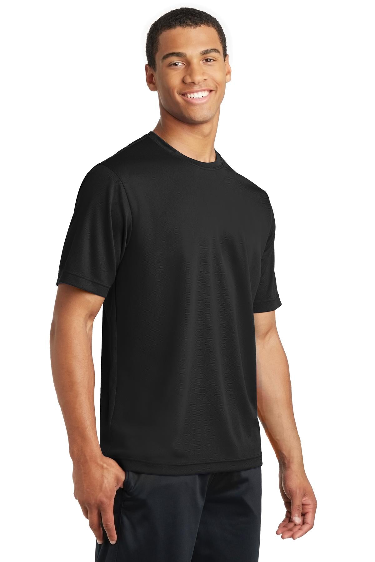 Black Sport-Tek PosiCharge RacerMesh Tee. ST340