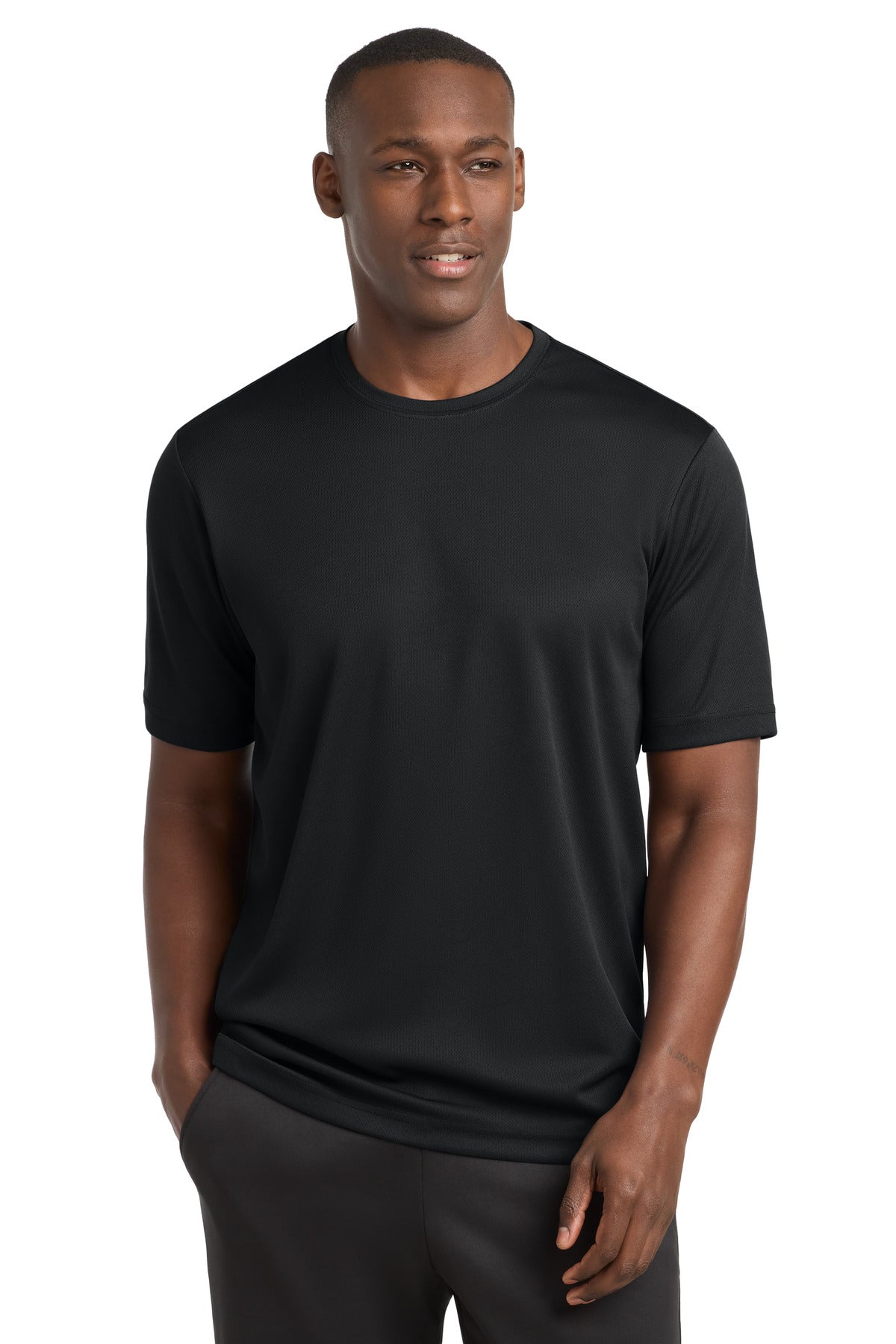 Black Sport-Tek PosiCharge RacerMesh Tee. ST340