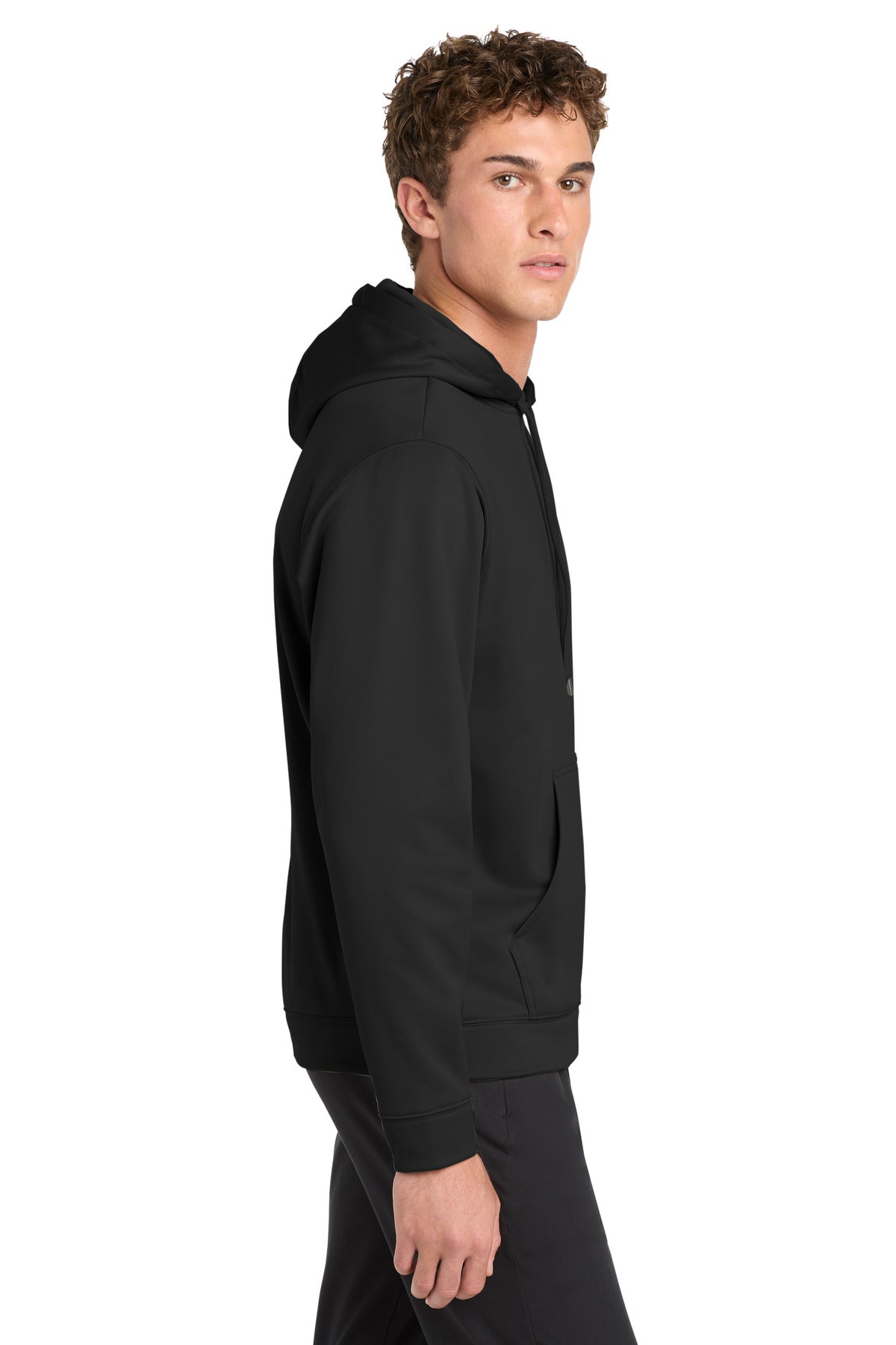 Black Sport-Tek Sport-Wick Fleece Hooded Pullover. F244