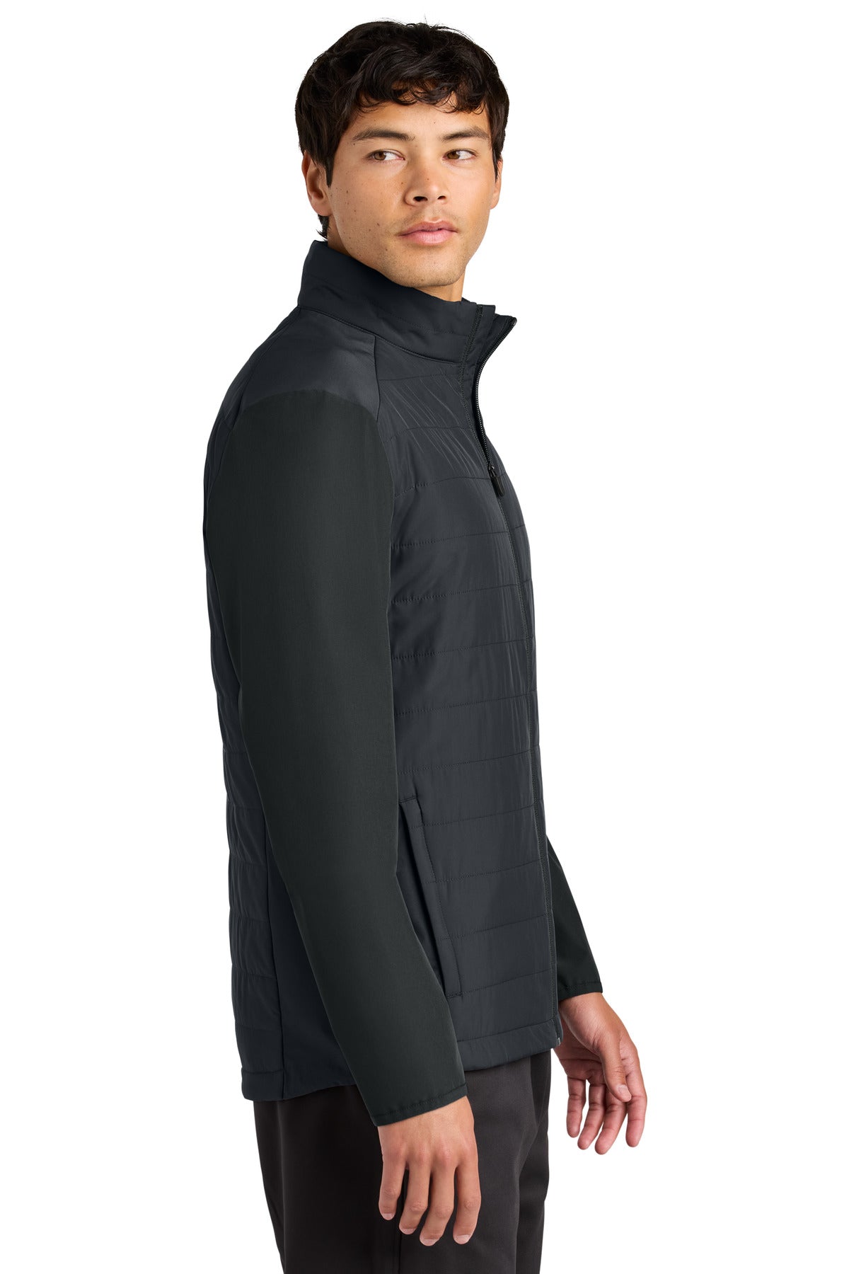 Black Sport-Tek Teknical Hybrid Jacket ST940