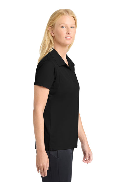 Black Sport-Tek Women's Micropique Sport-Wick Polo. LST650