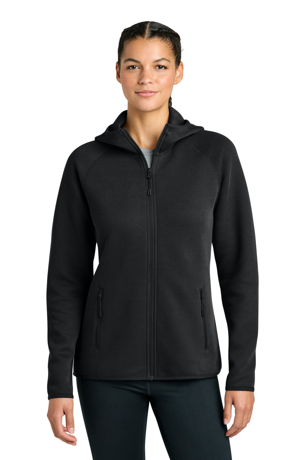 Black Sport-Tek Women's Phenom Full-Zip Hoodie LST840