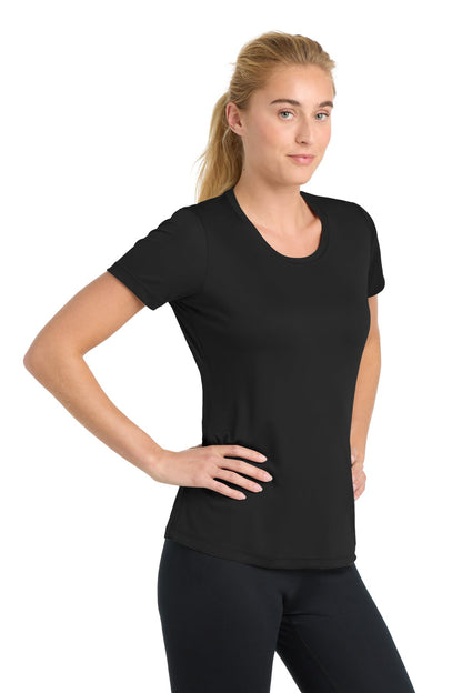 Black Sport-Tek Women's PosiCharge Competitor Tee. LST350