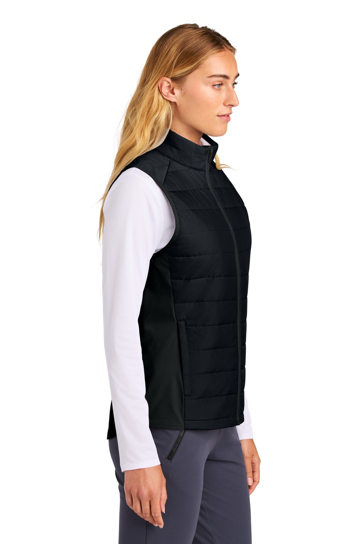 Black Sport-Tek Women's Teknical Hybrid Vest LST941