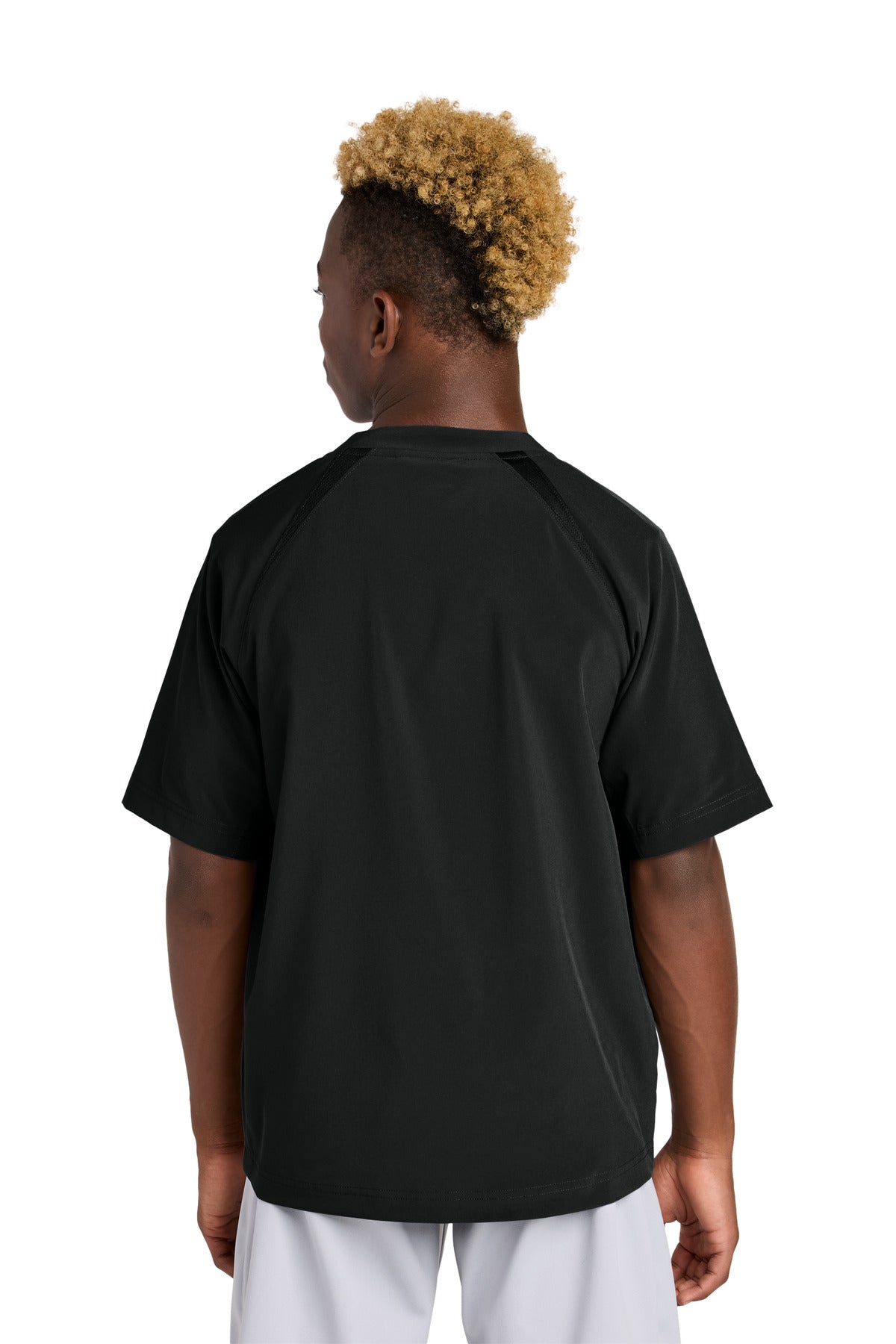 Black Sport-Tek Youth Repeat 1/2-Zip Short Sleeve Jacket YJST489
