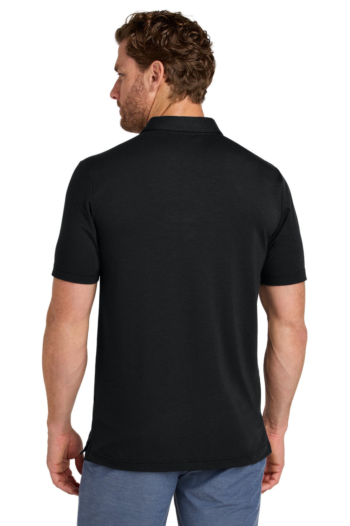 Black TravisMathew Glenview Stripe Polo TMA41462