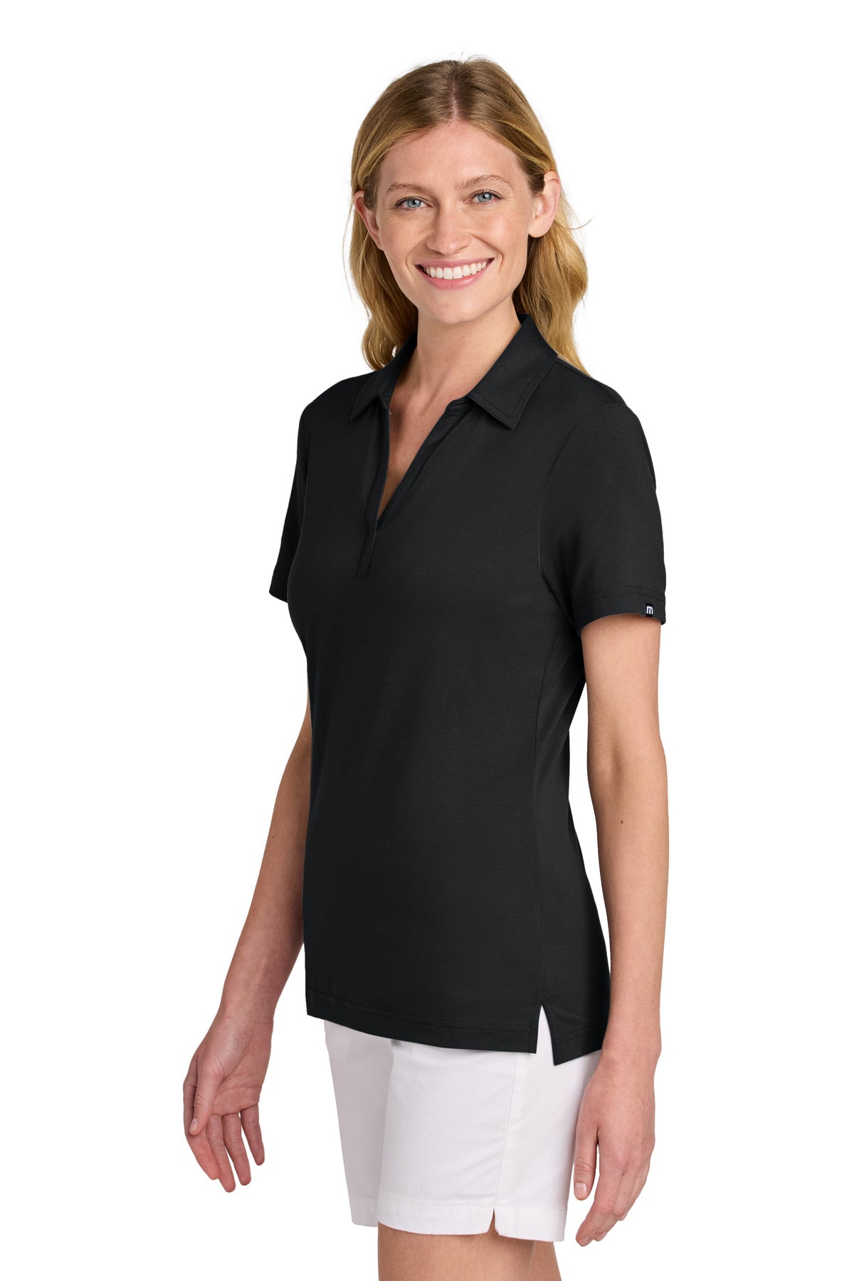 Black TravisMathew Women's Glenview Solid Polo TM1LF071