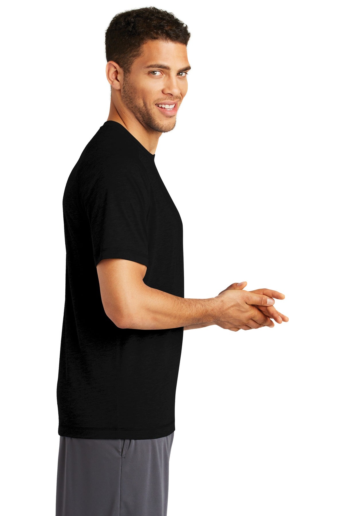 Black Triad So Sport-Tek PosiCharge Tri-Blend Wicking Raglan Tee. ST400