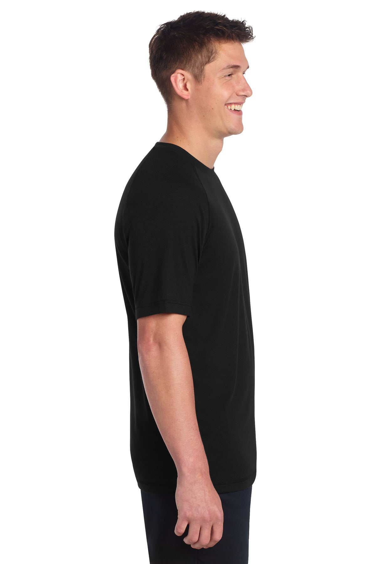 Black Triad So Sport-Tek PosiCharge Tri-Blend Wicking Raglan Tee. ST400