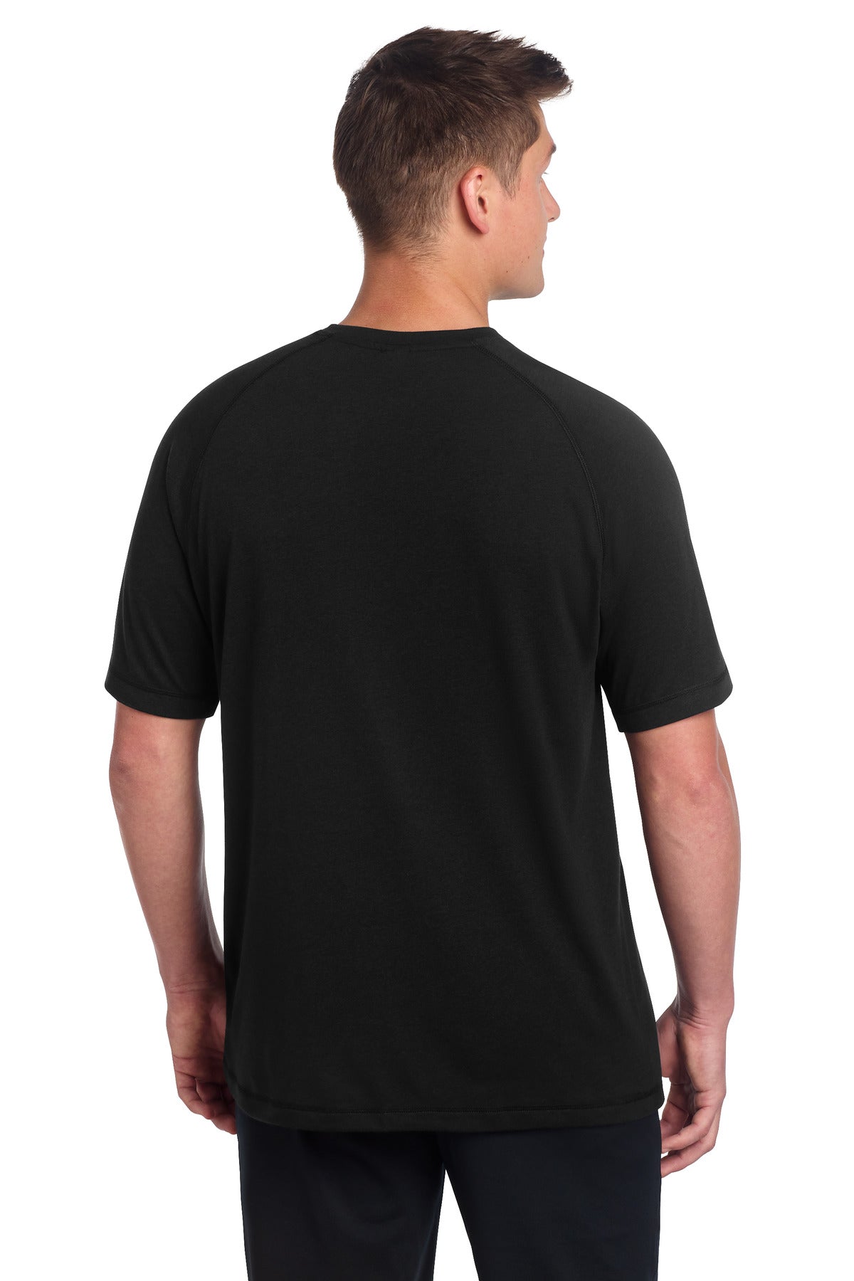 Black Triad So Sport-Tek PosiCharge Tri-Blend Wicking Raglan Tee. ST400