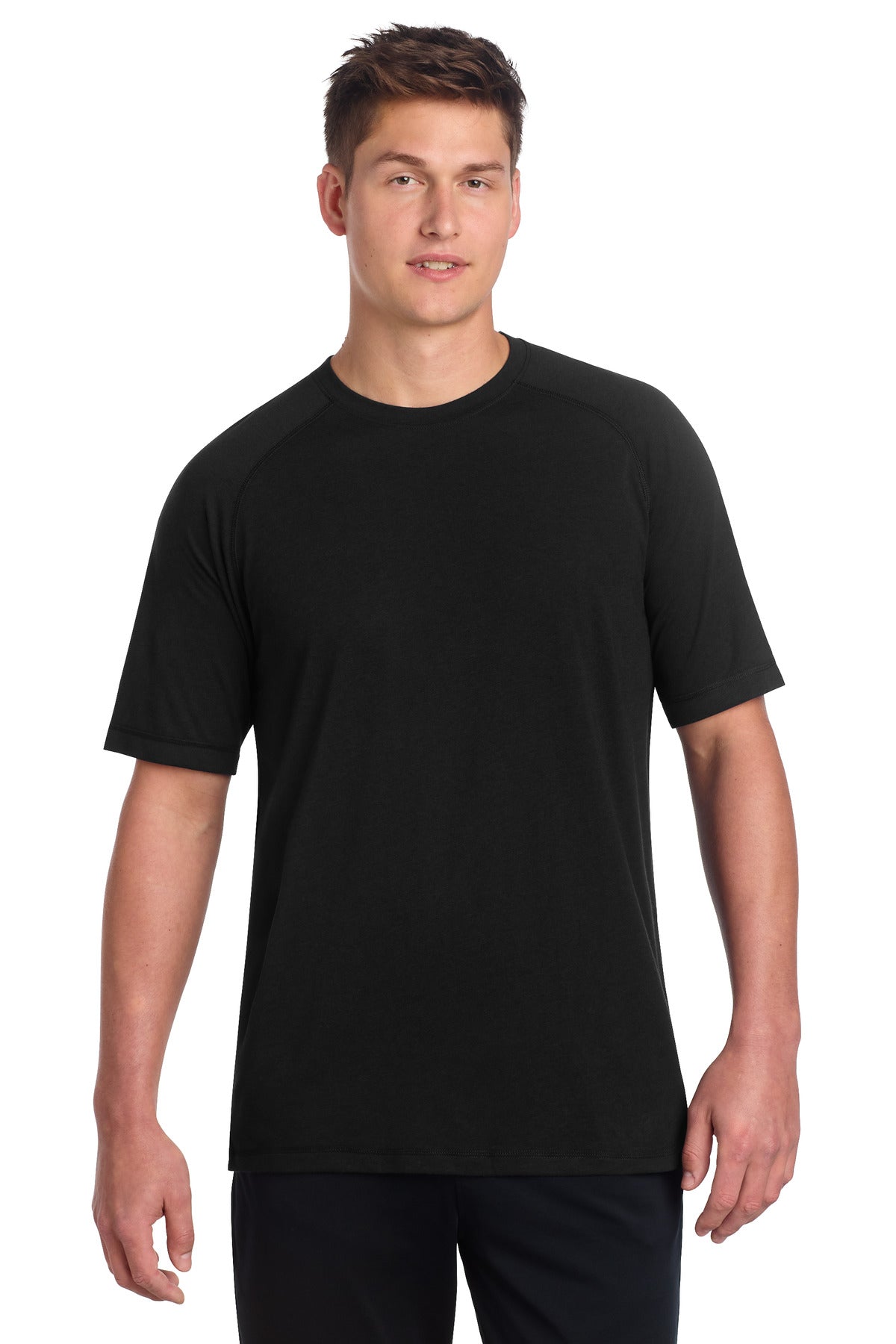 Black Triad So Sport-Tek PosiCharge Tri-Blend Wicking Raglan Tee. ST400