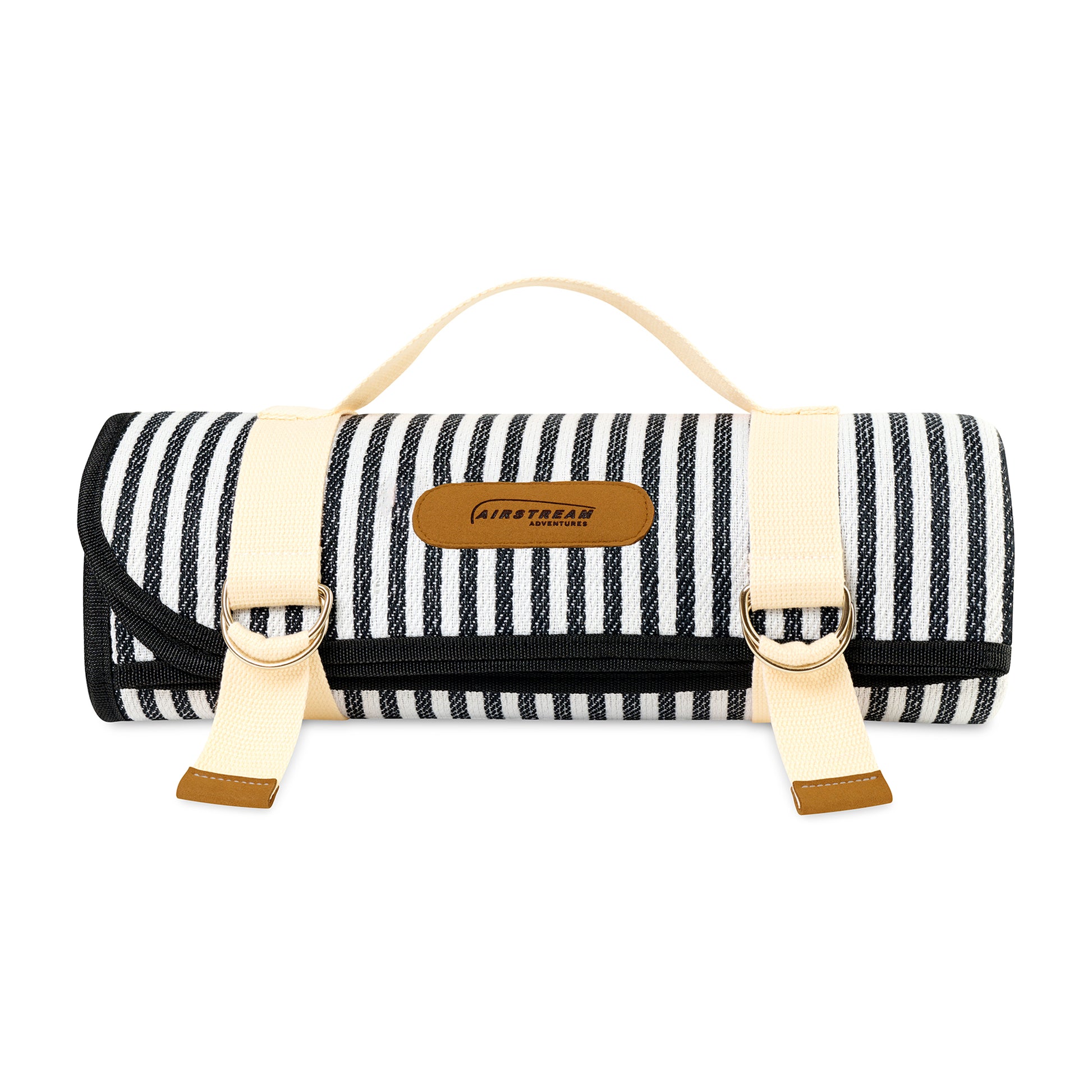Black & White Stripes Life's a Picnic Roll-Up Blanket