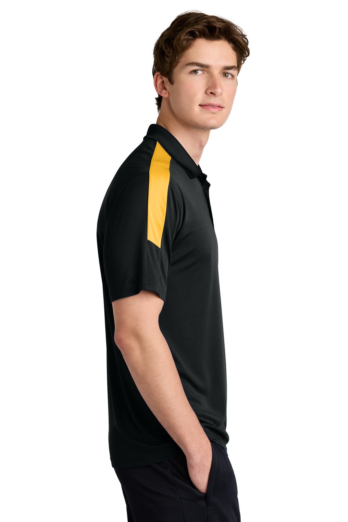 Black/Gold Sport-Tek Competitor United Polo ST104