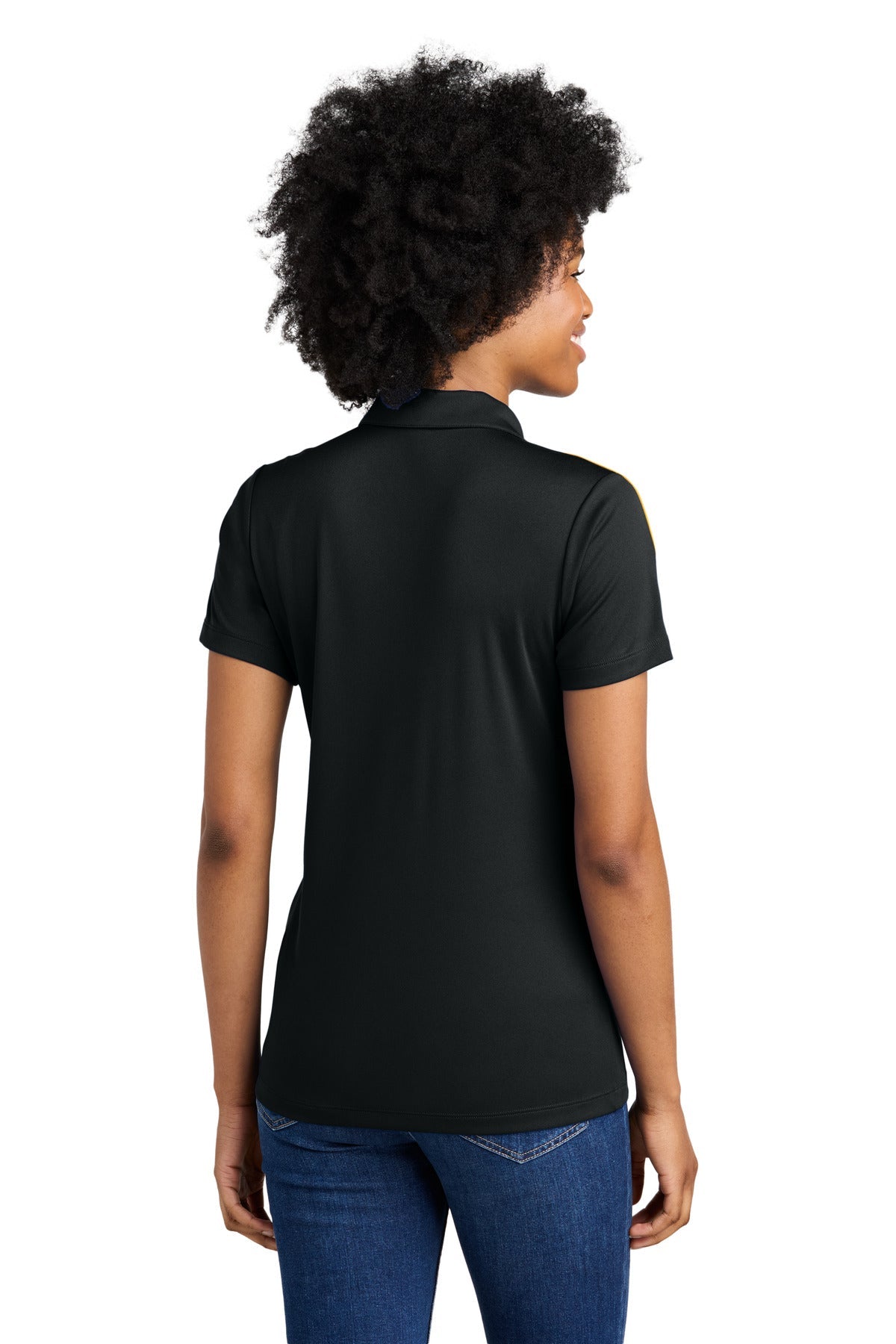 Black/Gold Sport-Tek Women's Competitor United Polo LST104